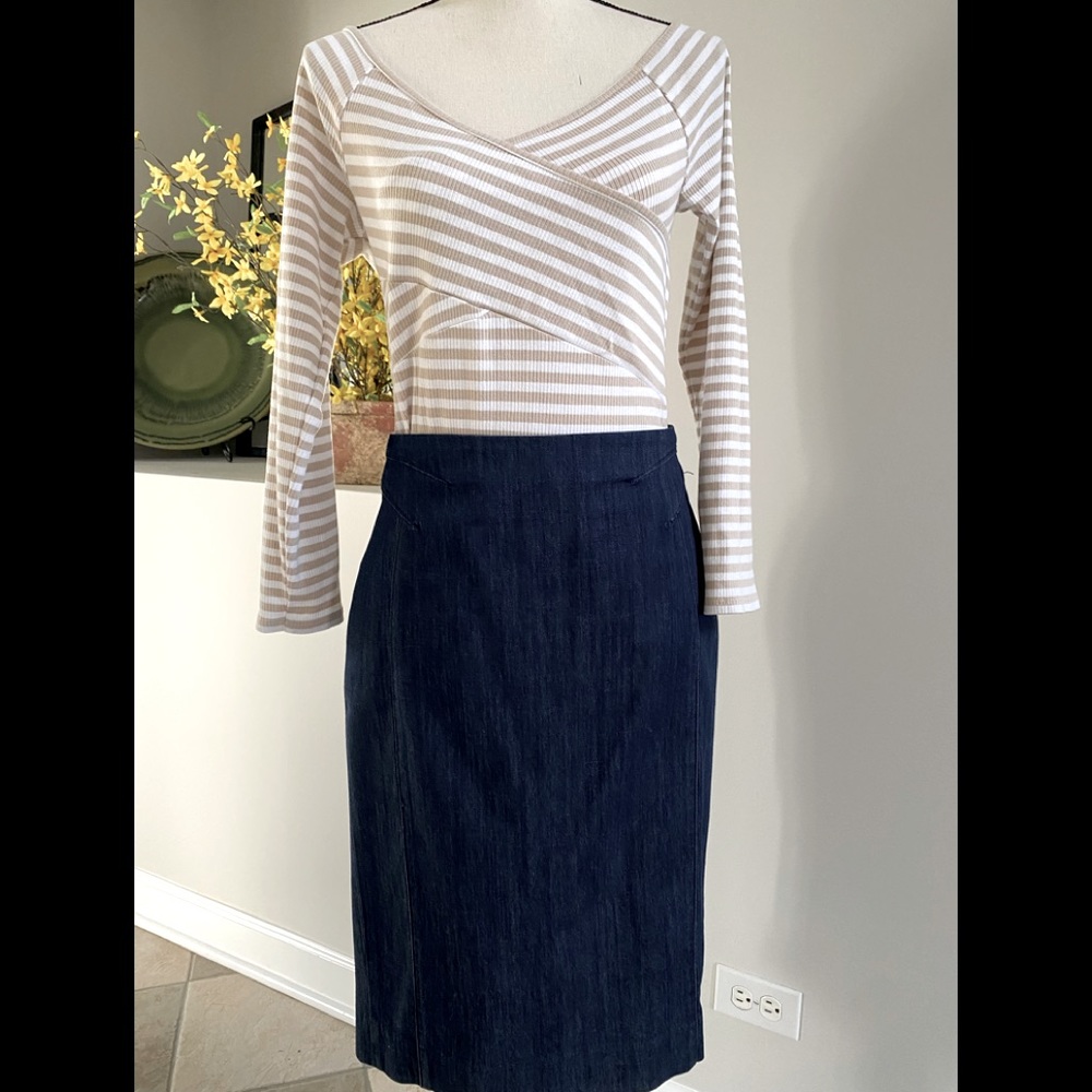 WHBM Denim Pencil Skirt size 4